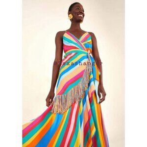 Farm Rio Striped Scarf Wrap Dress